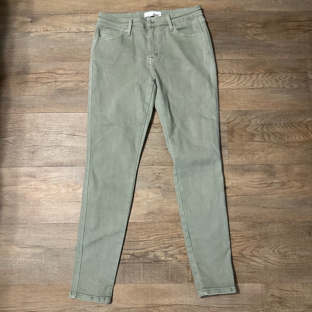 Stylish Vervet Sage Green Skinny Jeans